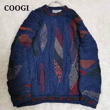 레어 COOGI 쿠지 AUS제 3D 니트 스웨터 올 패턴 멀티 컬러