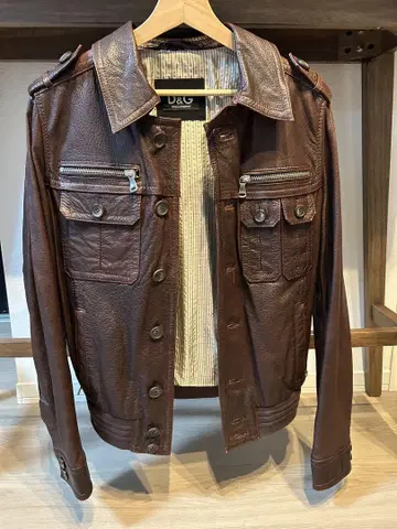 D&G 브라운 가죽 자켓