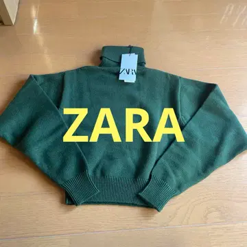 주말 세일 택 포함 미사용 새상품 ZARA 카키 터틀넥 니트