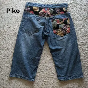 Piko 데님 하프 팬츠 일본풍 패턴 M 사이즈