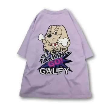 갈피 중형견 LFG!!GALFY 티 PURPLE 티셔츠