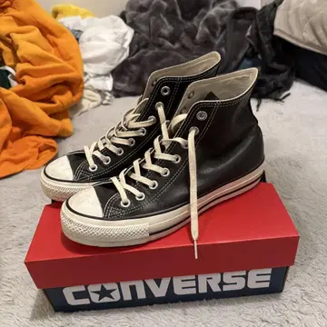 CONVERSE 올스타 올리브 그린 레더 하이