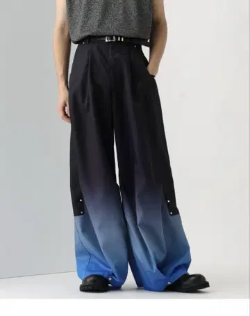 HARE 완판템 그라데 와이드 레그 팬츠 블루