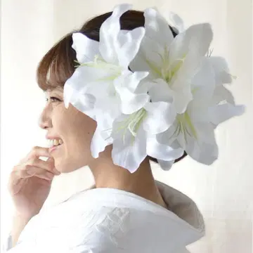 백합 카사블랑카 머리 장식