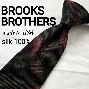 새상품급 brooks brothers 실크 체크 무늬 넥타이 레드