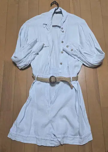[ ZARA ] 린넨 블렌드 벨트 점프수트