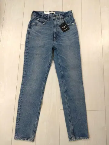 택 포함 새상품 마우지 MOUSSY 데님 스트레이트 팬츠 블루 23