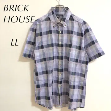 BRICK HOUSE 반팔 셔츠 ( LL ) 남성용 버튼 다운 체크 면