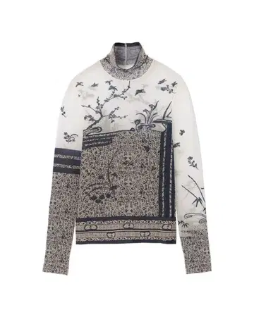 Mame Kurogouchi SheerKnittedHighNeckTop