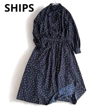 쉽스 SHIPS 네이비 꽃무늬 롱 원피스