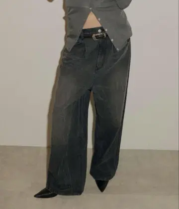 [ yae ] Super wide mens like denim 34