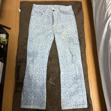 페이즐리 무늬 플레어 데님 팬츠