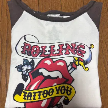 구제 의류 롤링 스톤즈 타투 롱T셔츠
