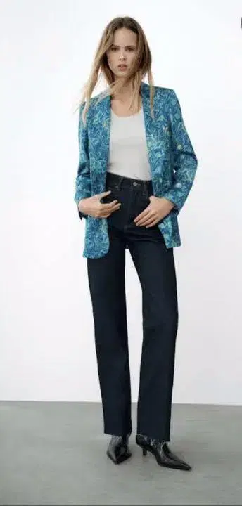ZARA 프린트 자켓 자라 XS