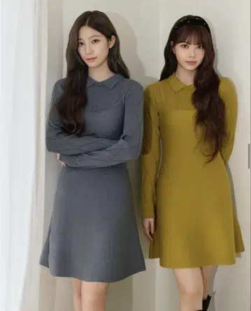 GU rokh 2 피스 니트 미니 원피스