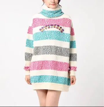 HYSTERIC GLAMOUR 레오파드 무늬 터틀넥 스웨터