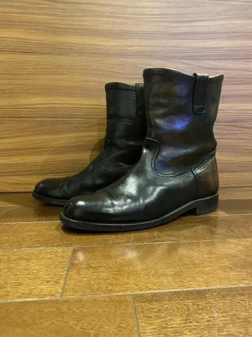 블랙 가죽 페코스 부츠 27.5cm