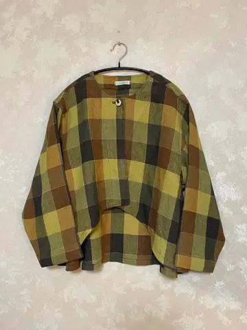 457. 린넨 자켓, 체크 무늬 가을