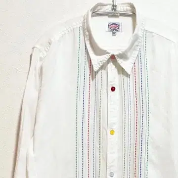 치앙마이 가이진 메이드 거즈 셔츠 아시아 자수 사이즈 4