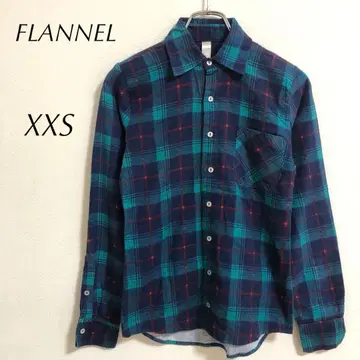 FLANNEL 플란넬 셔츠 (XXS) 남성용 체크 셔츠 슬림