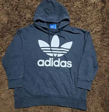 adidas 네이비 후드 부착 후드티 L 사이즈