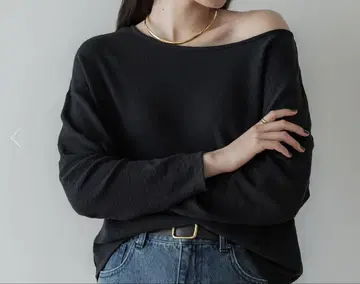crewre 2way 러프인레이 보트넥 롱T (black 3)