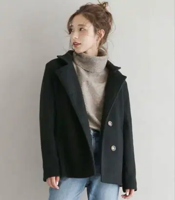 La-gemme 라제 2way 디자인 숏코트 블랙 M 사이즈