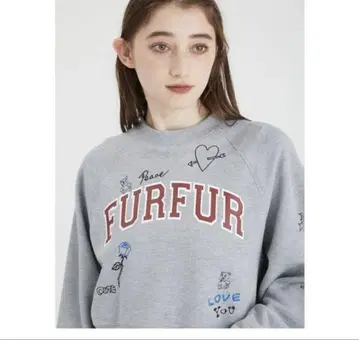 FURFUR TAPPEI 콜라보 타투 모티브 맨투맨 그레이