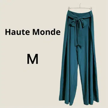Haute Monde 깊은 그린 와이드 팬츠 M