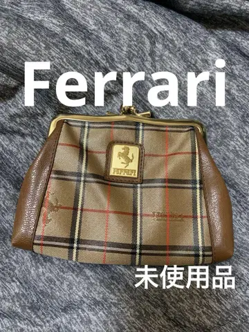 Ferrari 체크 무늬 코인 케이스. 가마구치. 미사용 새상품.