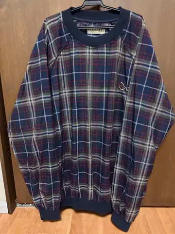 IZOD 체크 무늬 나일론 풀오버 포켓 있음 90s