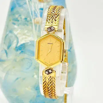 SEIKO 세이코 4P 다이아 1220-5280 쿼츠 손목시계