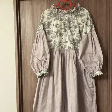 핸드메이드 작가님 토와르 드 주이 패턴 프릴 리본 원피스 핑크