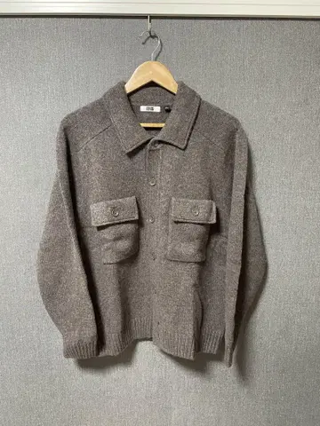 유니클로 U 니트 자켓 브라운