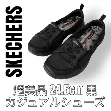 SKECHERS 스케쳐스 24.5cm 블랙 슬립온 스니커즈