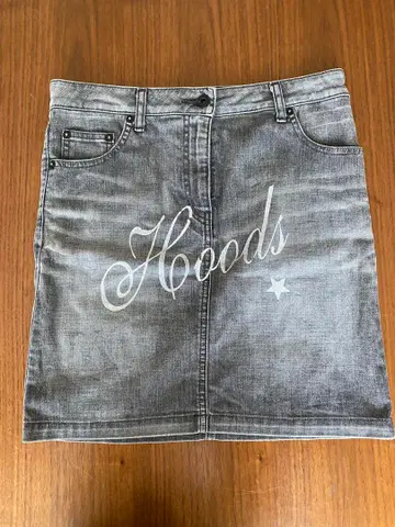 네이버후드 그레이 데님 미니 스커트