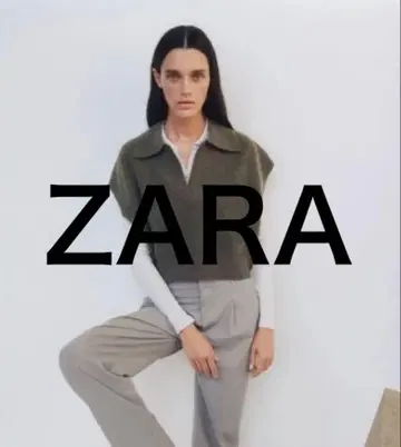 ZARA 자라 그레이지 폴로넥 슬리브리스 니트