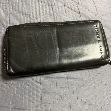 TOMMY HILFIGER 블랙 가죽 장지갑