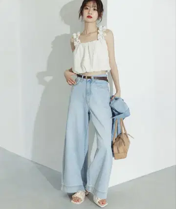 COCO DEAL 플레어 와이드 데님 팬츠