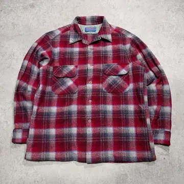 70s PENDLETON 옴브레 체크 셔츠 USA제 L