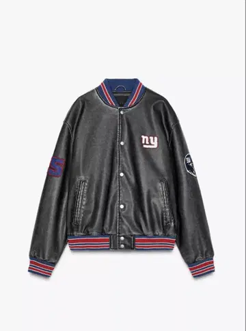 ZARA NFL 인조 가죽 봄버 자켓