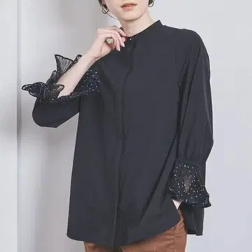 UNITED ARROWS 오간자 커프스 블라우스