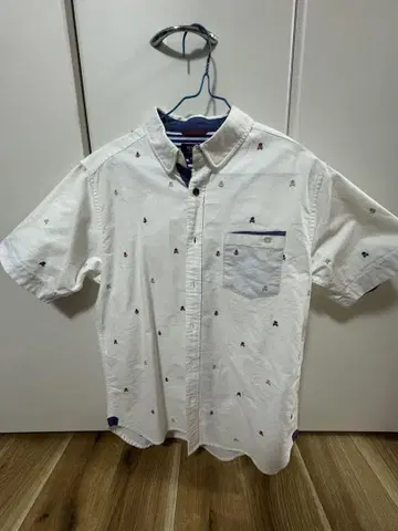 BEAMS HEART 아메리칸 헤리티지 닻 자수 반팔 셔츠