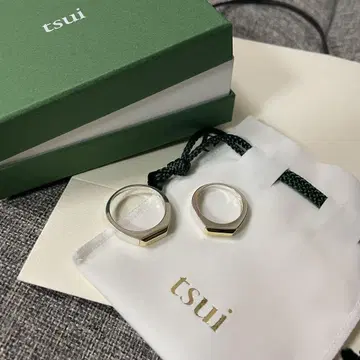 tsui 육각형 반지 2개 세트