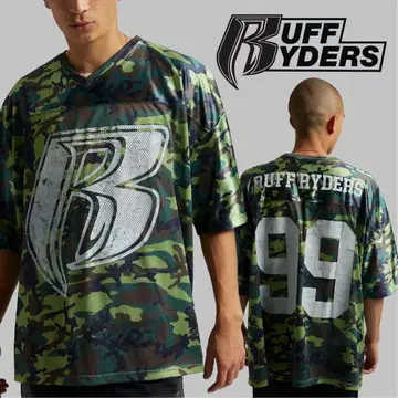 Ruff Ryders 풋볼 저리 메쉬 T 카모플라쥬 사이즈 L