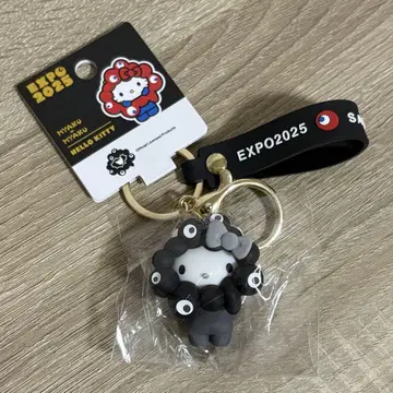 새상품 키티 산리오 블랙 미야쿠미야쿠 변신 마스코트 키링 만박