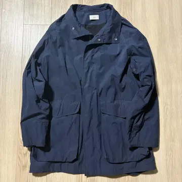ATON WEATHER SUEDE STAND FIELD COAT 네이비
