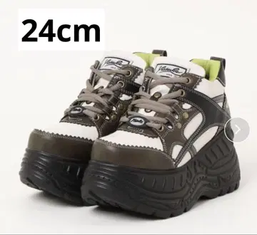 YOSUKE/요스케 통굽 레이스업 스니커즈 카키 24.0cm