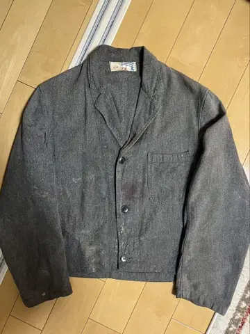 50s 블랙 샴브레이 자켓