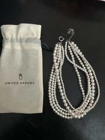 UNITED ARROWS 다층 펄 목걸이